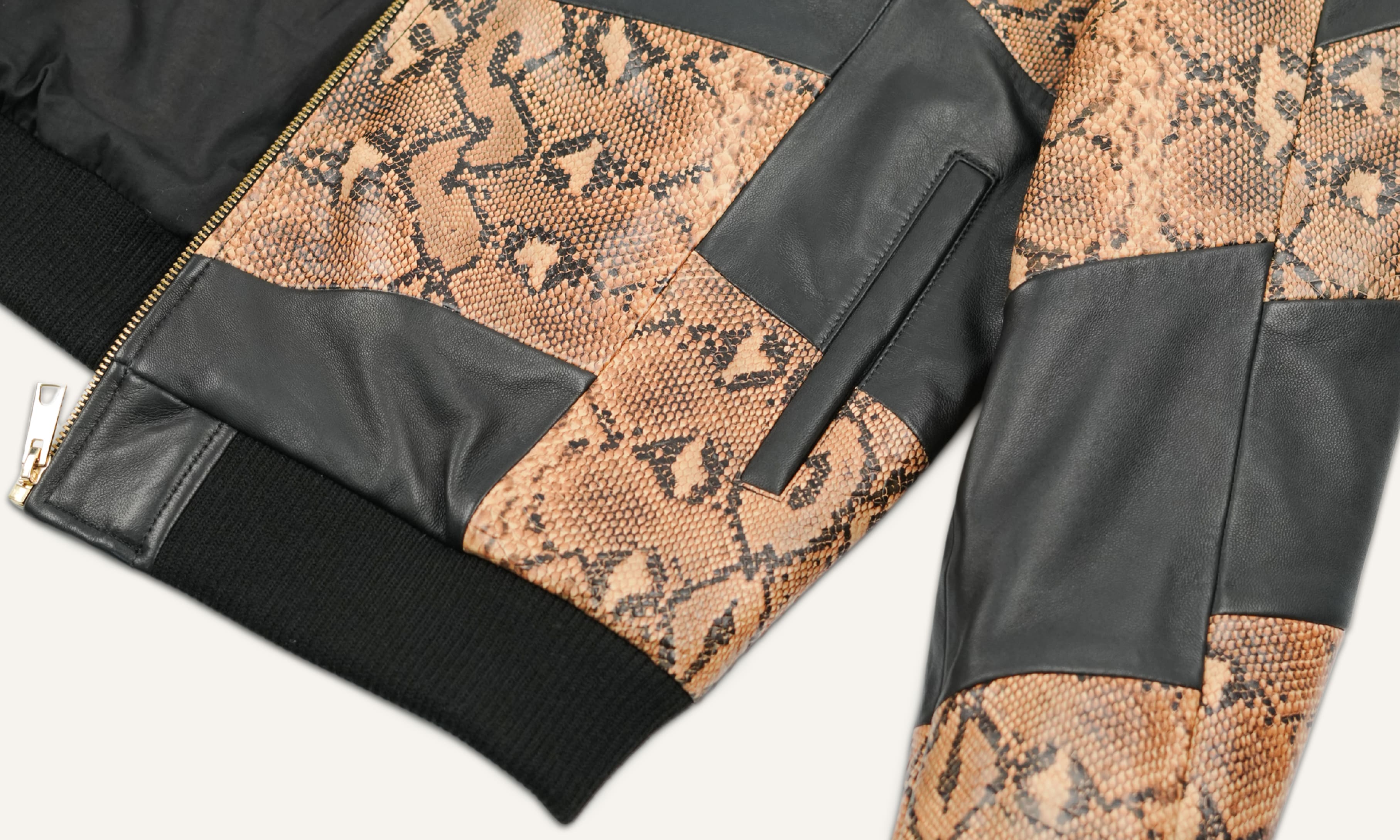 Lamb Snake Leather Jacket