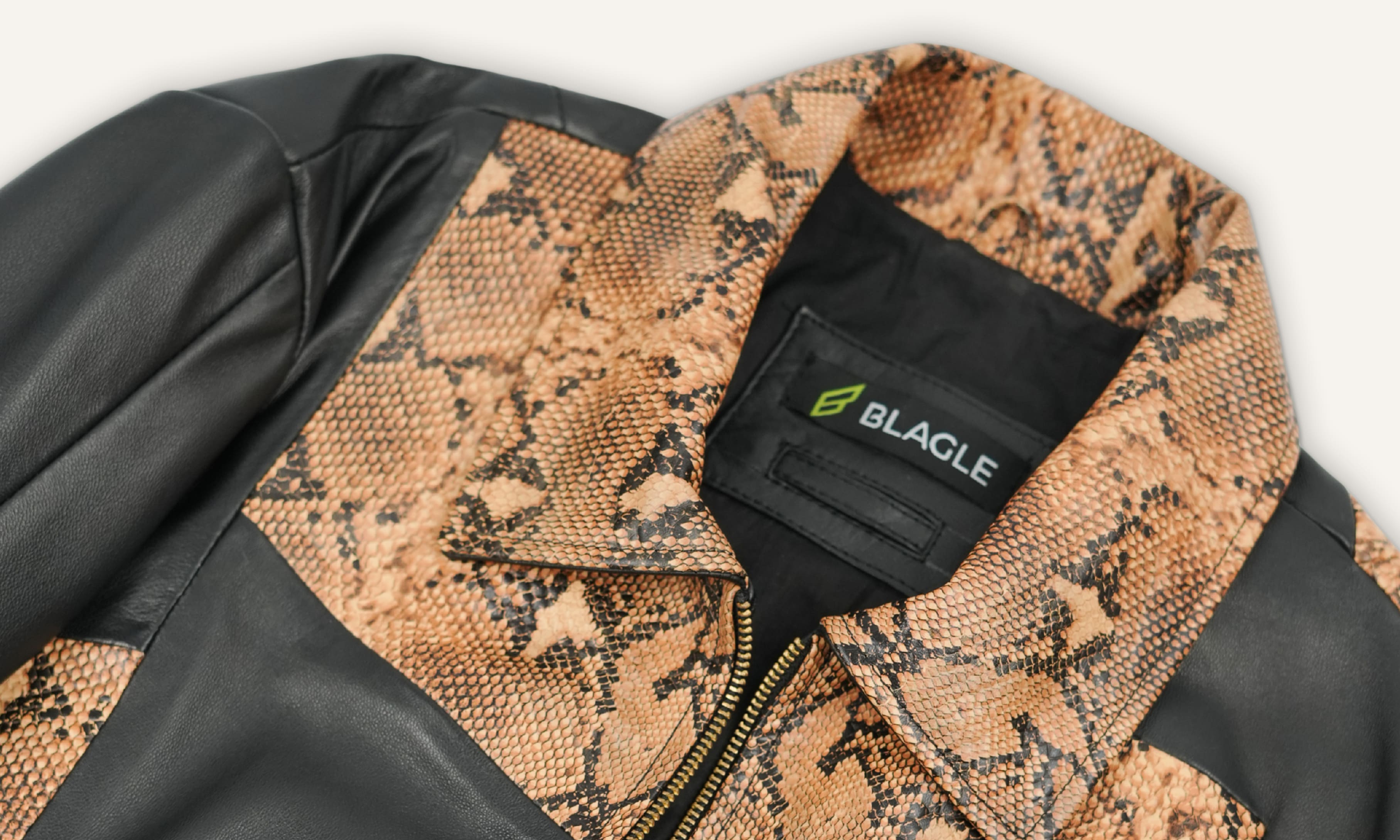 Lamb Snake Leather Jacket