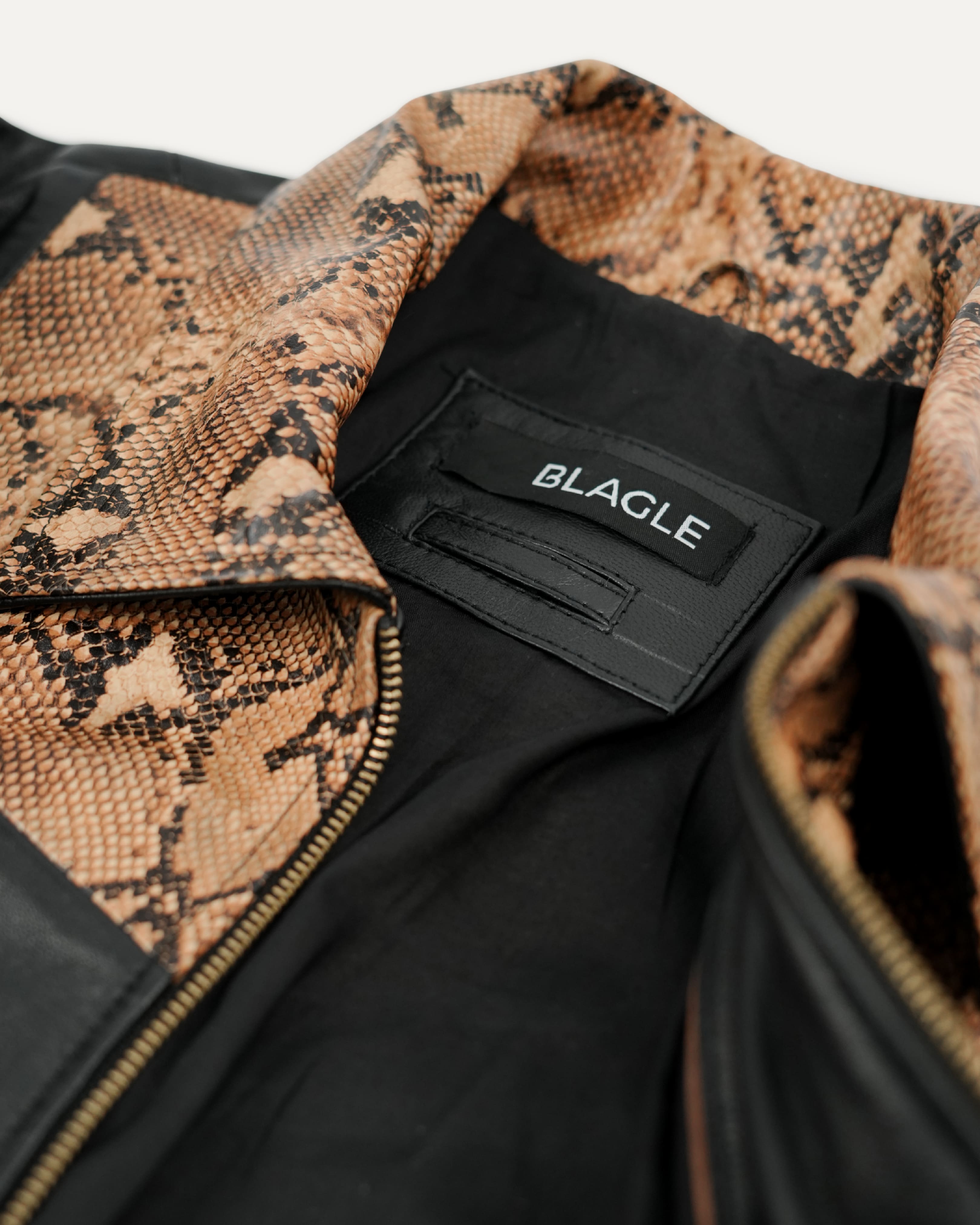 Lamb Snake Leather Jacket