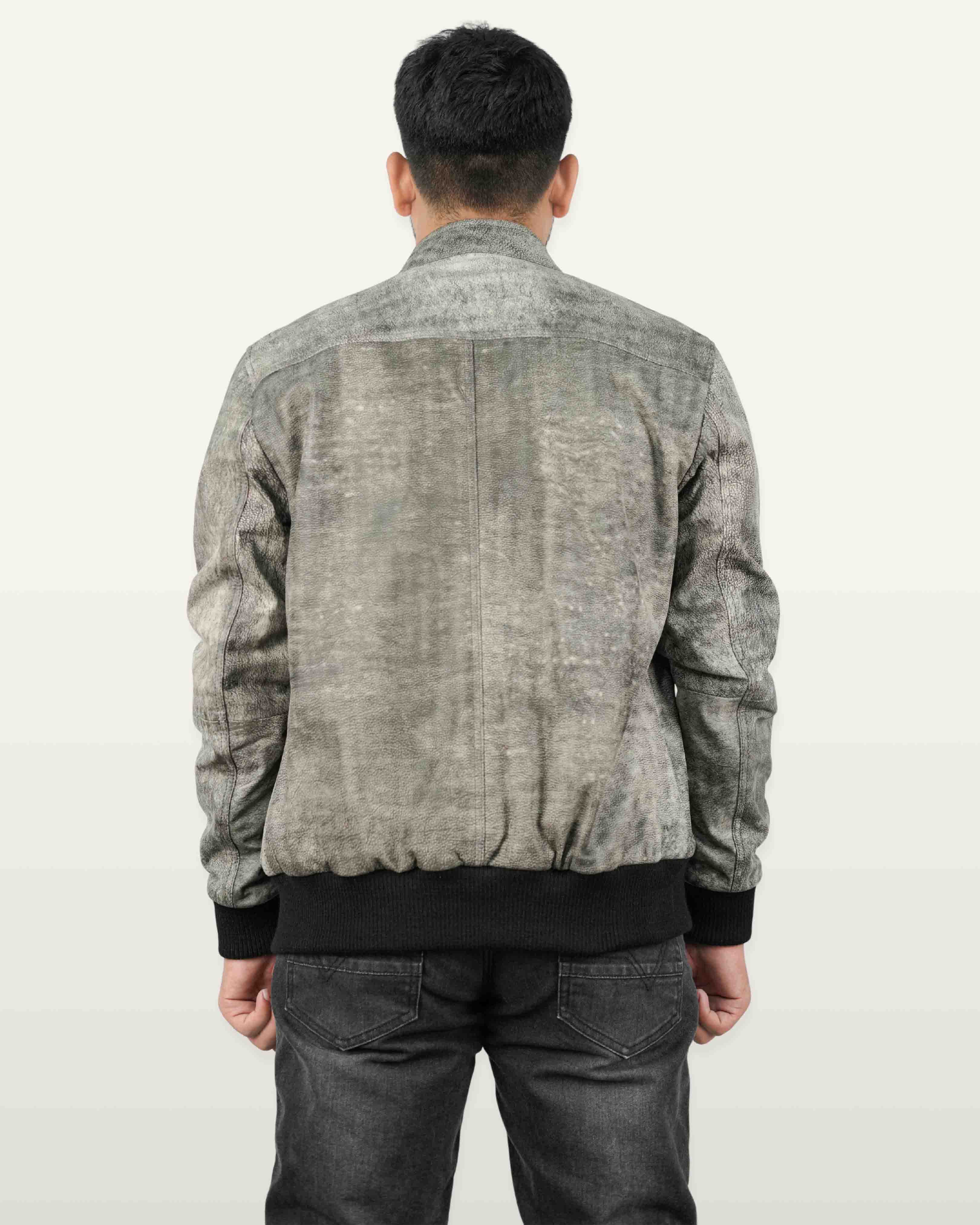 Cow Natural Antique Wash Leather Jacket – Men’s