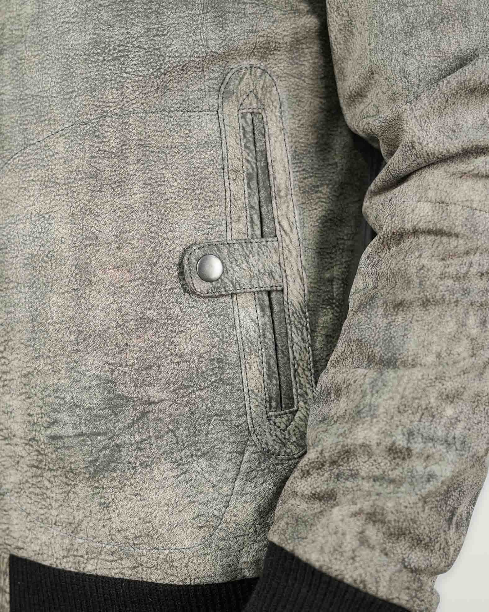 Cow Natural Antique Wash Leather Jacket – Men’s