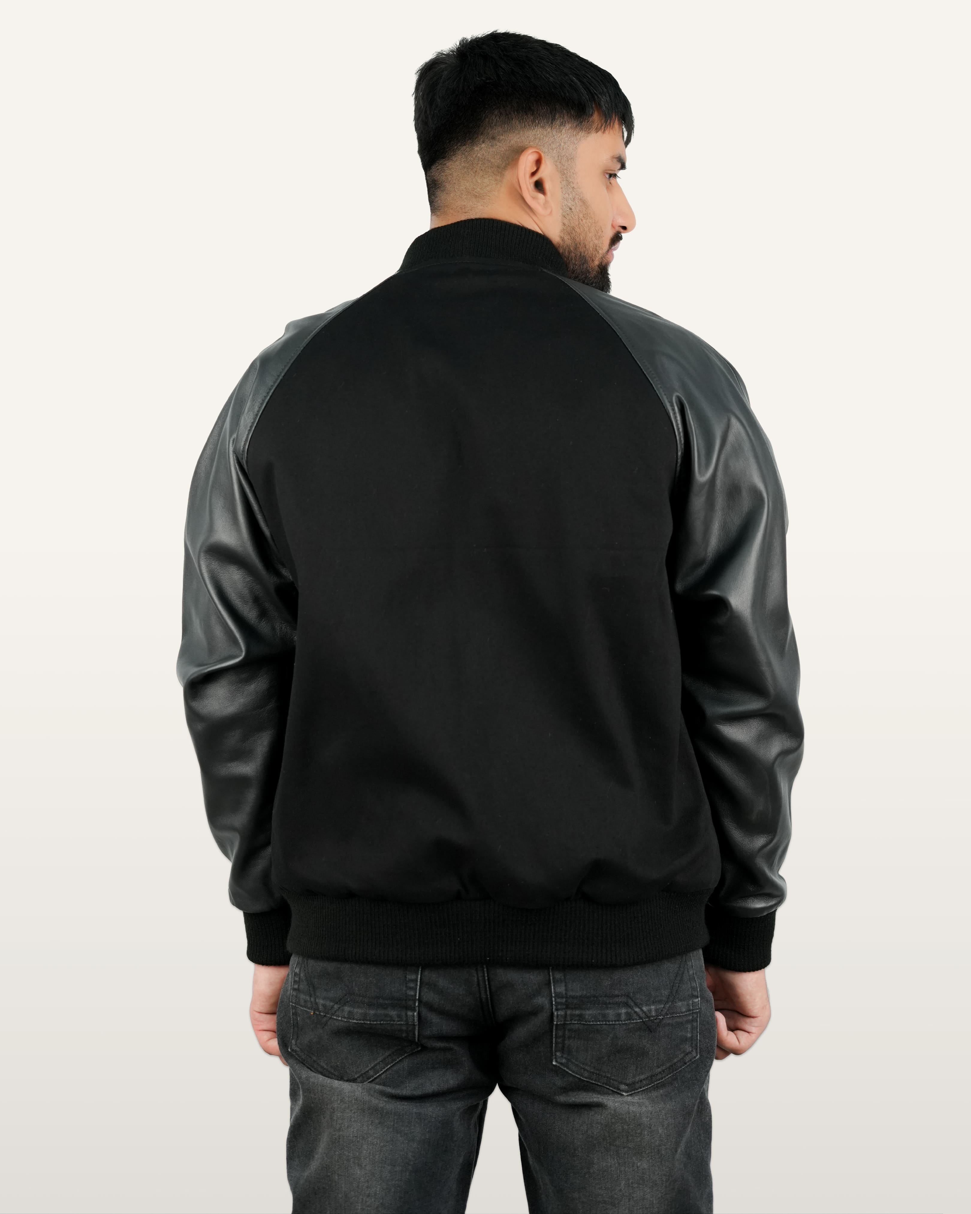 Recycled Denim Leather Jacket