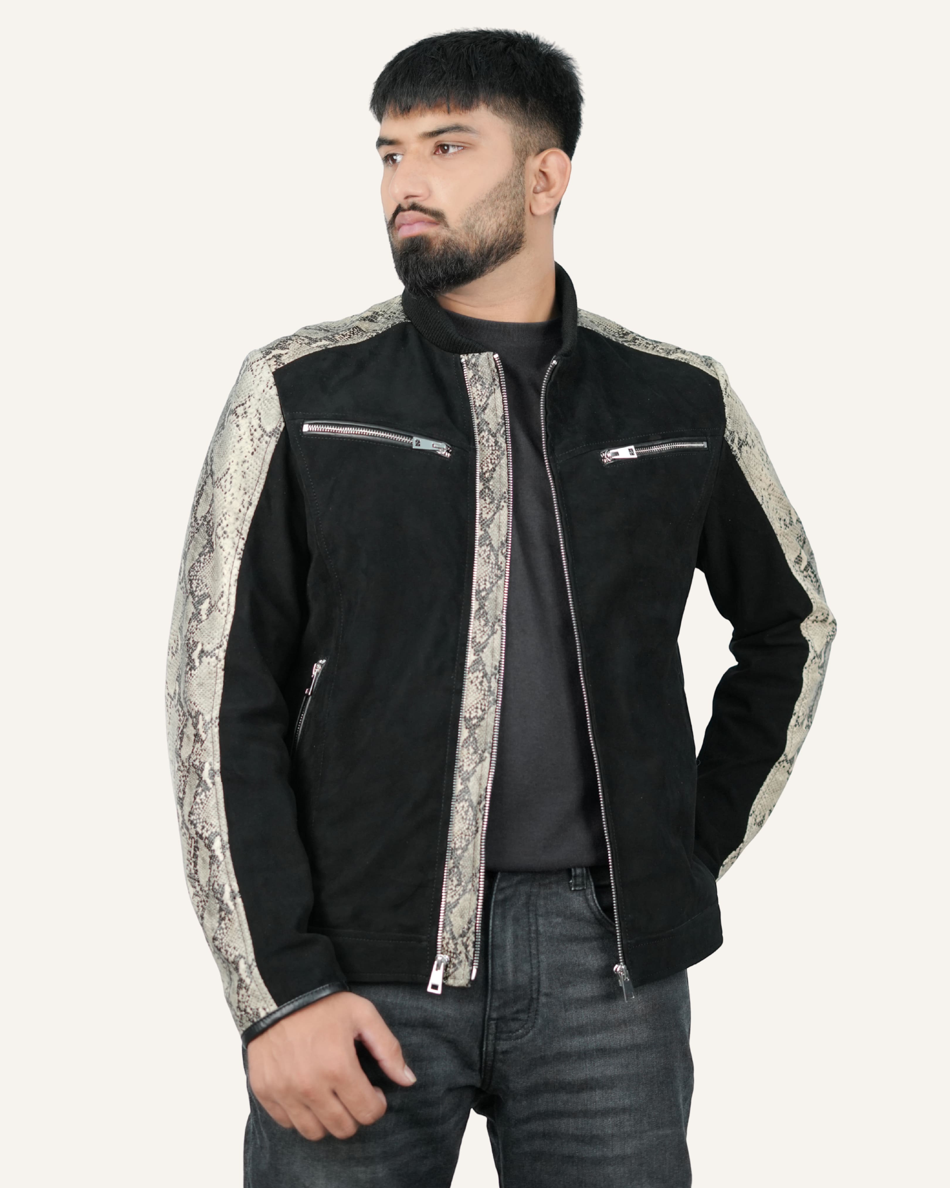 Black Suede Fashion Jacket