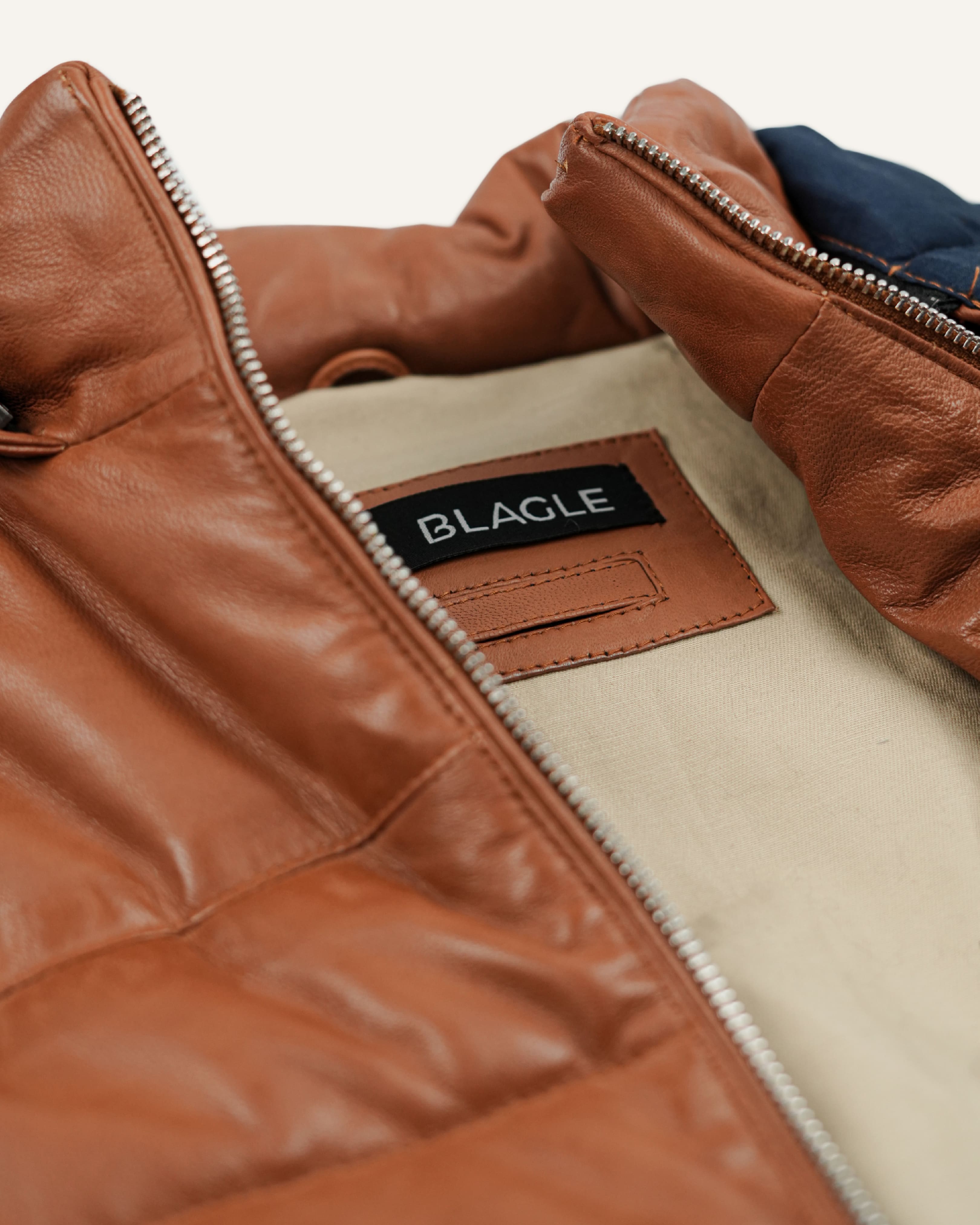 Cognac Brown Men Leather Waistcoat