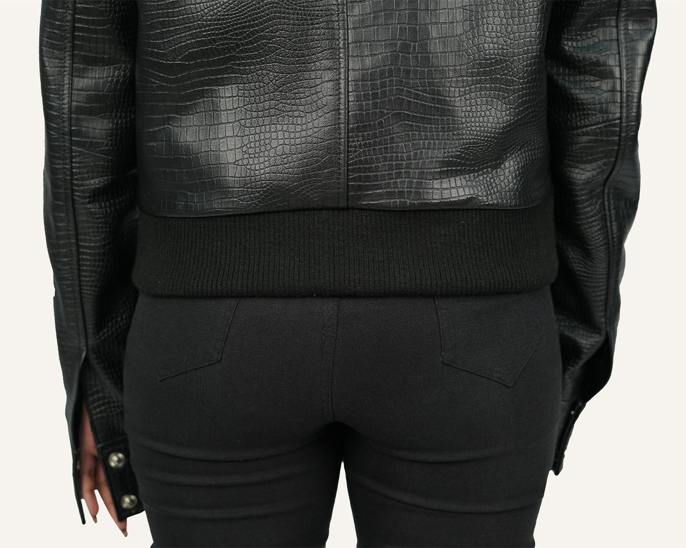 Crocodile Women Leather Jacket