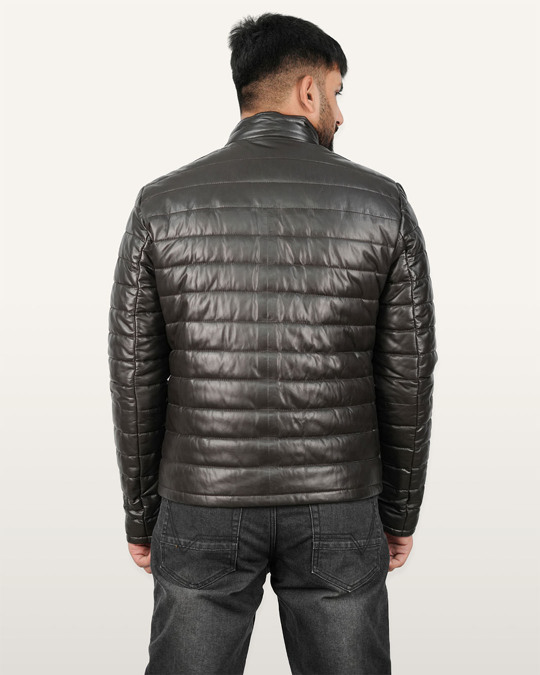 Dark Brown Lamb Leather Men Jacket