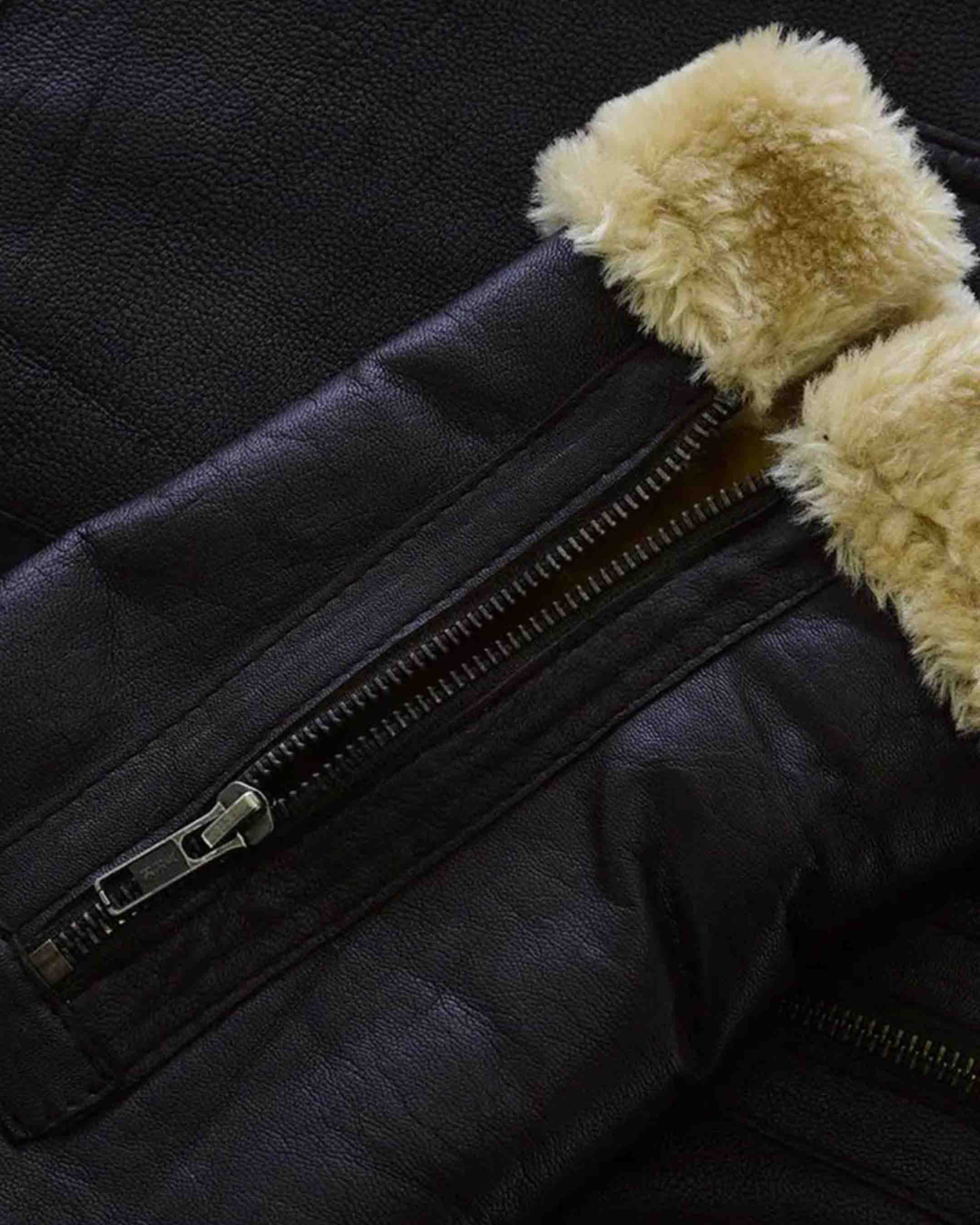 Fur Brown Leather Jacket