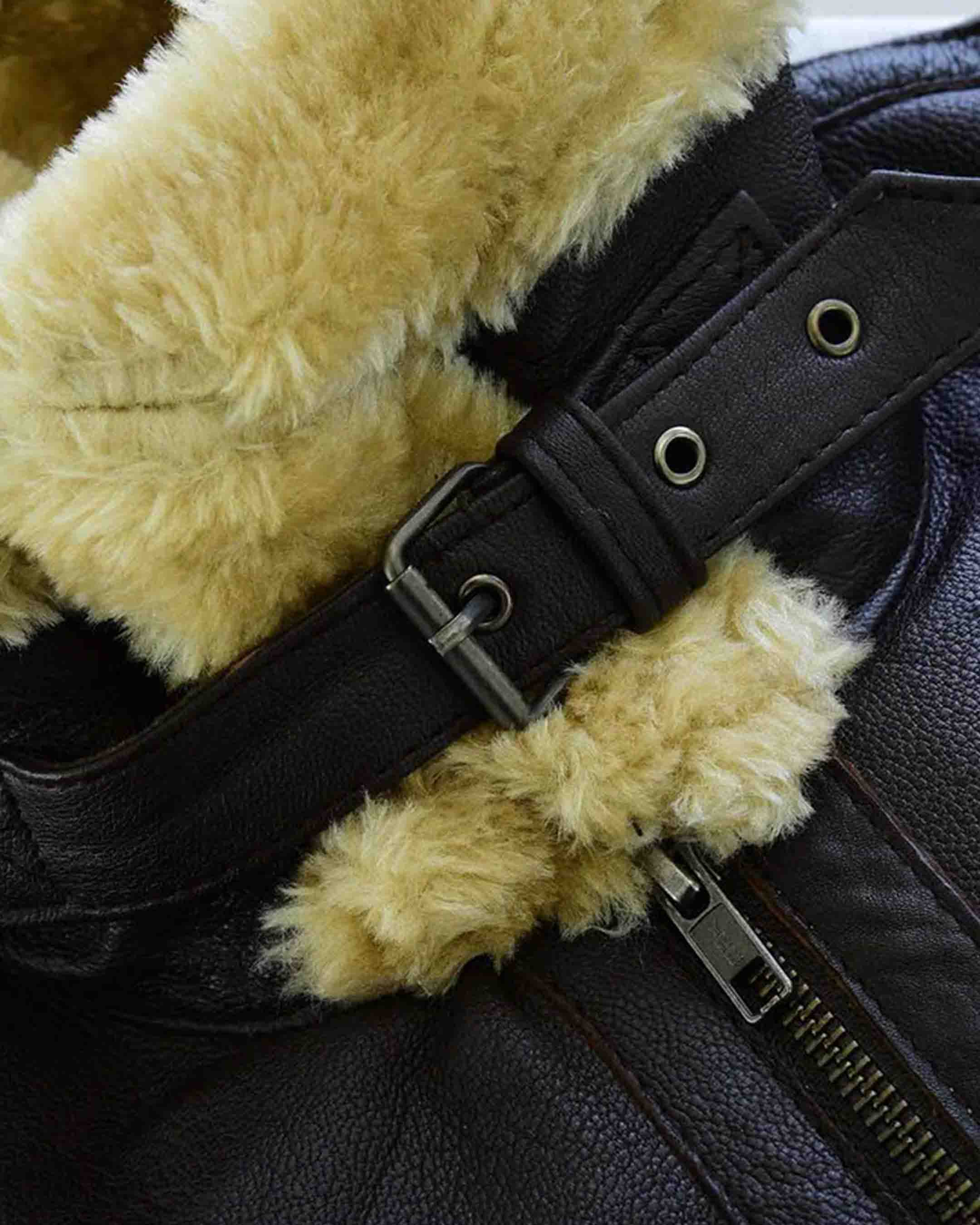 Fur Brown Leather Jacket
