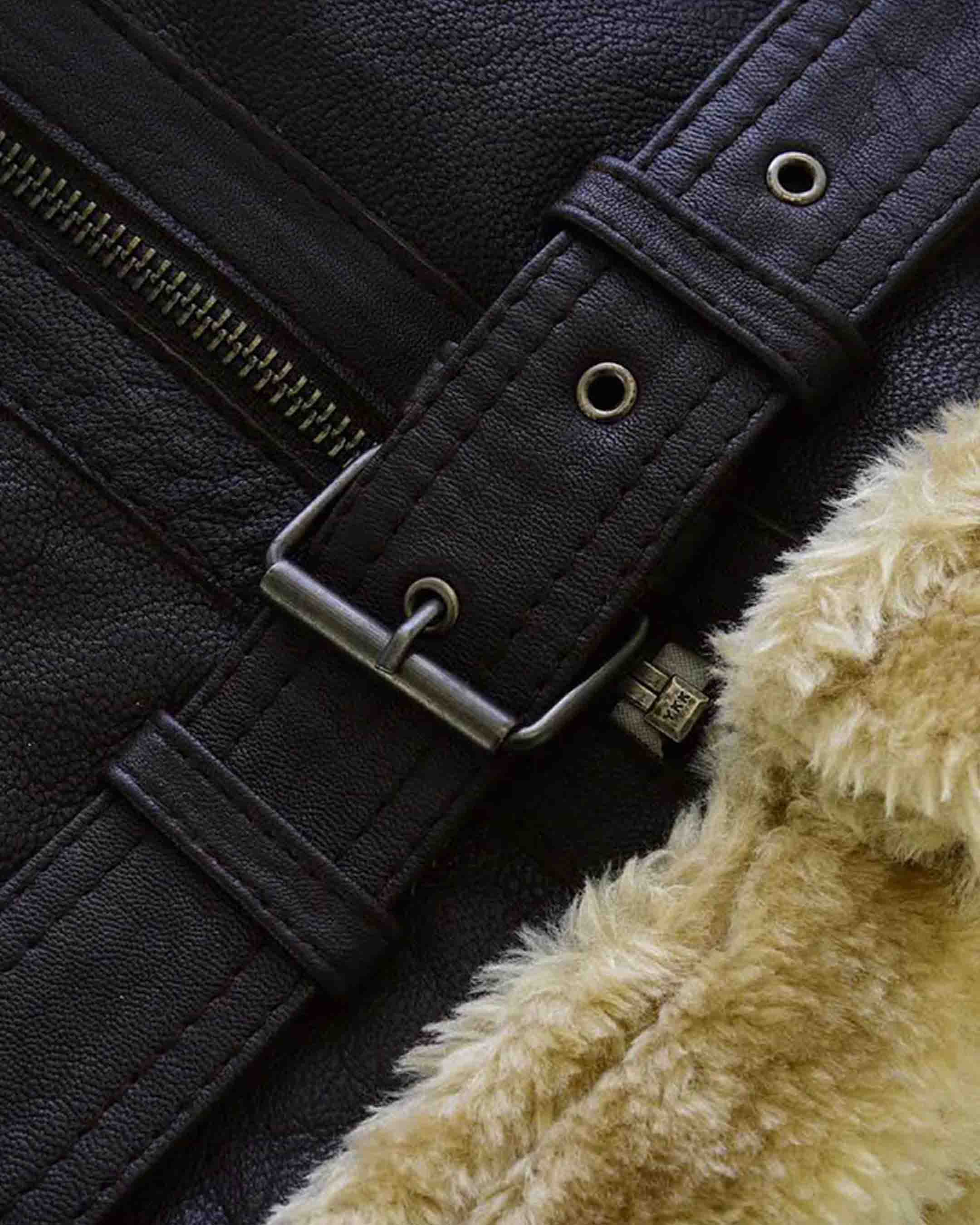 Fur Brown Leather Jacket