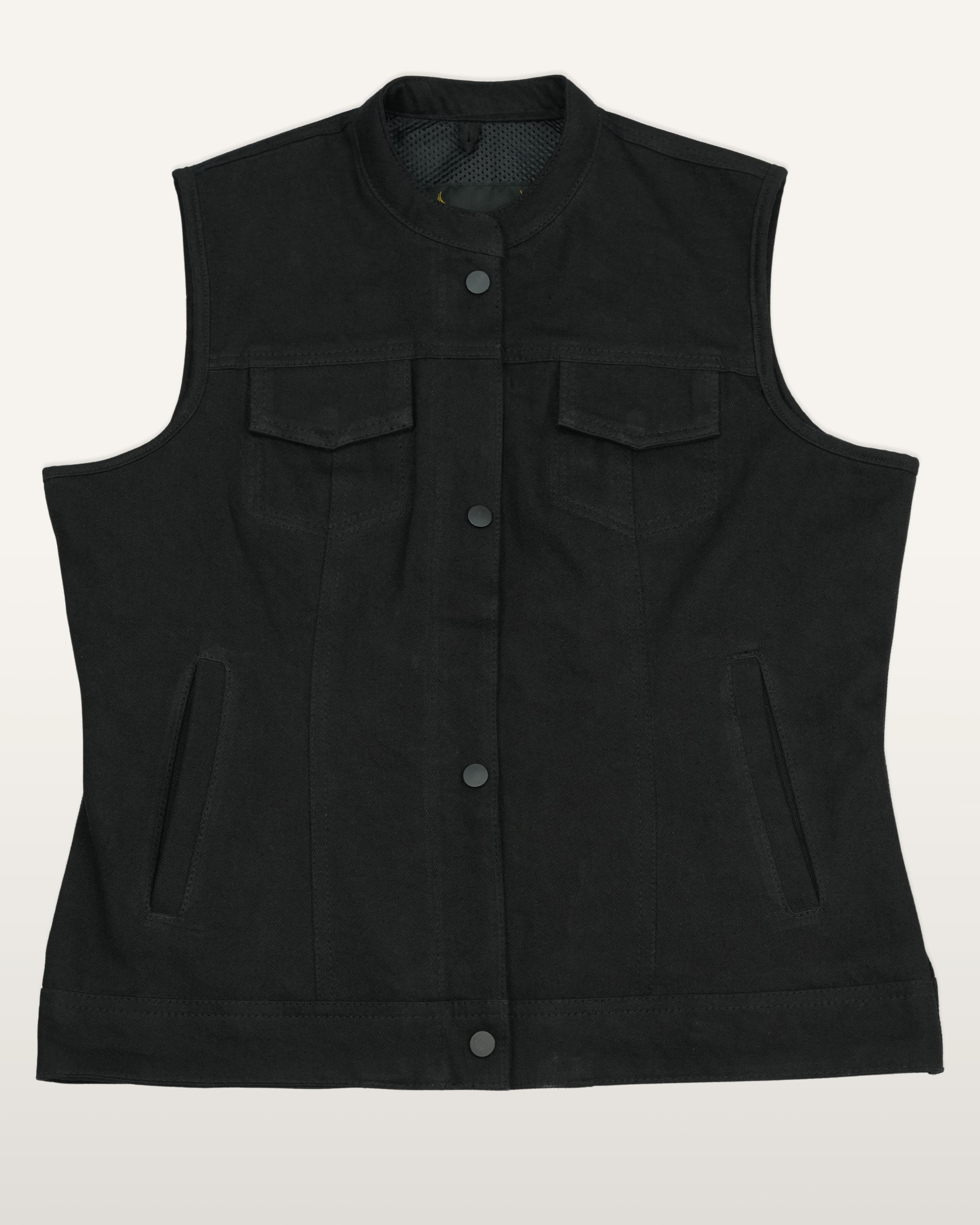 Ladies Black Denim Waistcoat