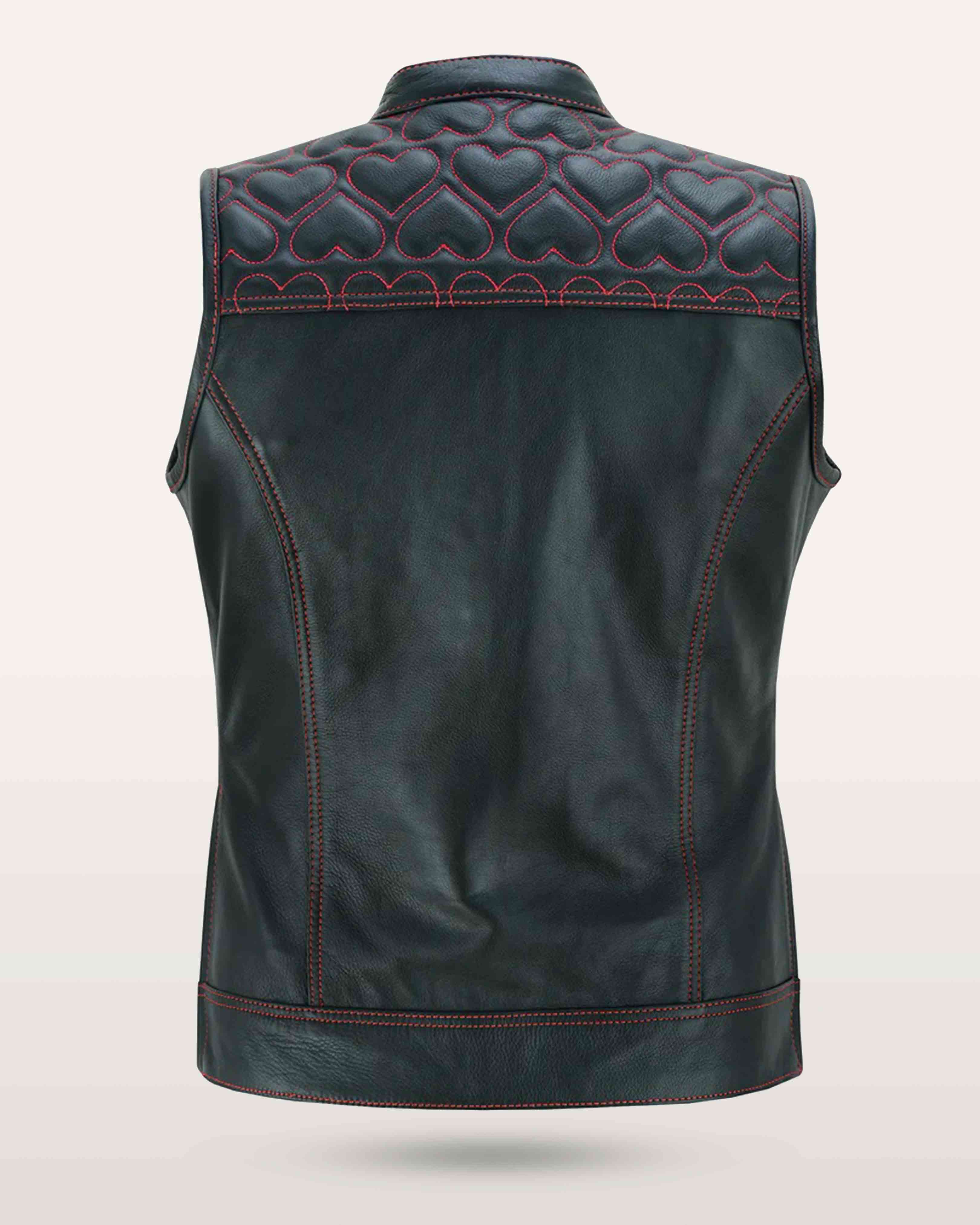 Ladies Red Heart Waistcoat