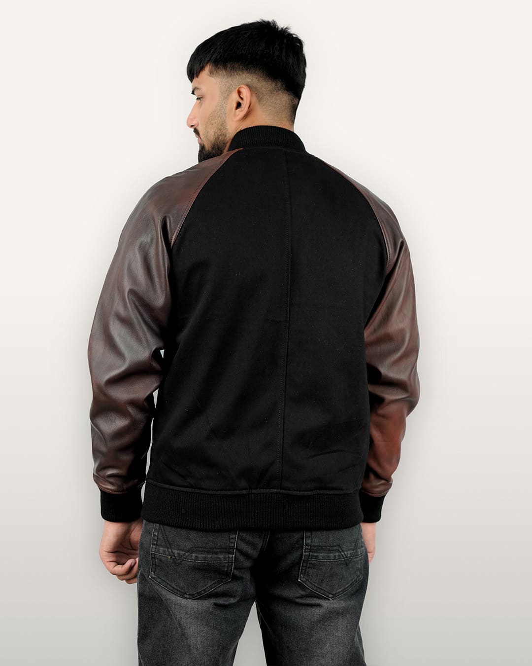 Recycled Denim Leather Jacket