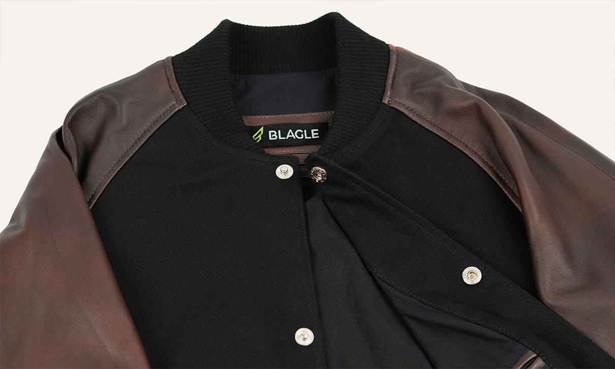 Recycled Denim Leather Jacket