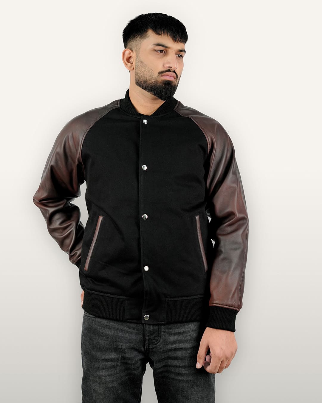 Recycled Denim Leather Jacket