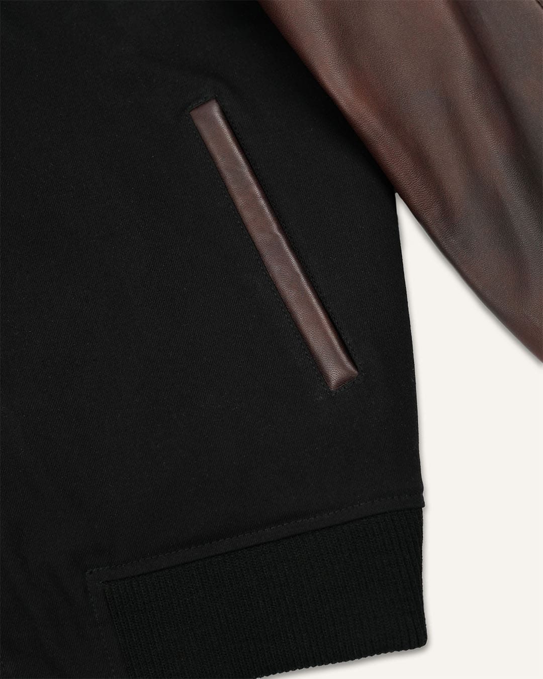 Recycled Denim Leather Jacket