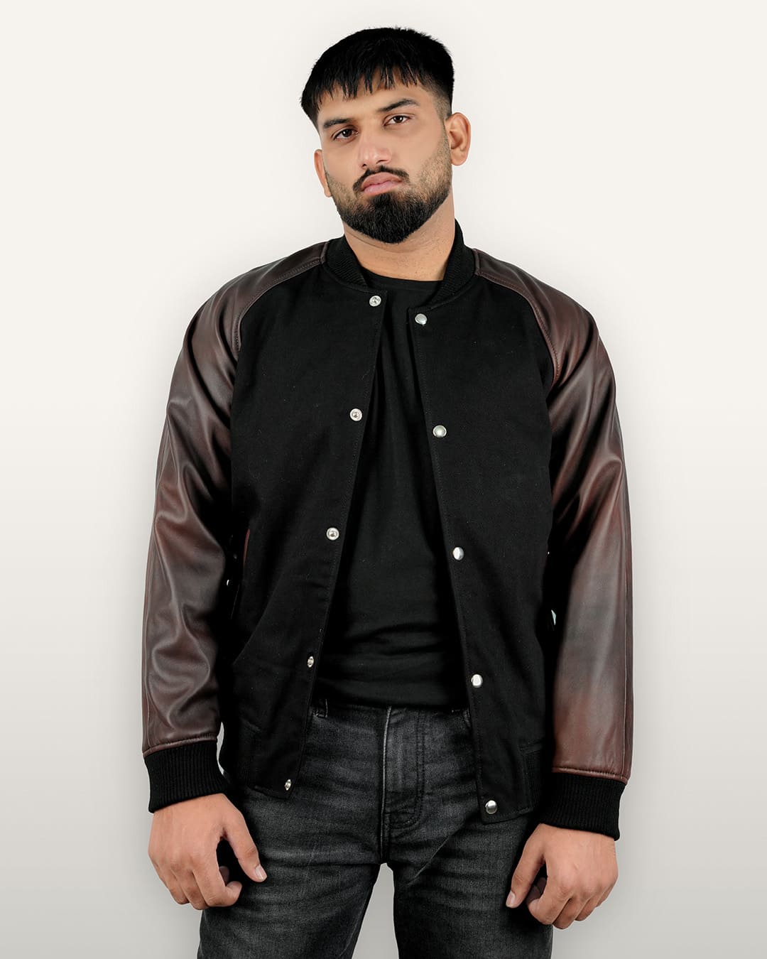 Recycled Denim Leather Jacket