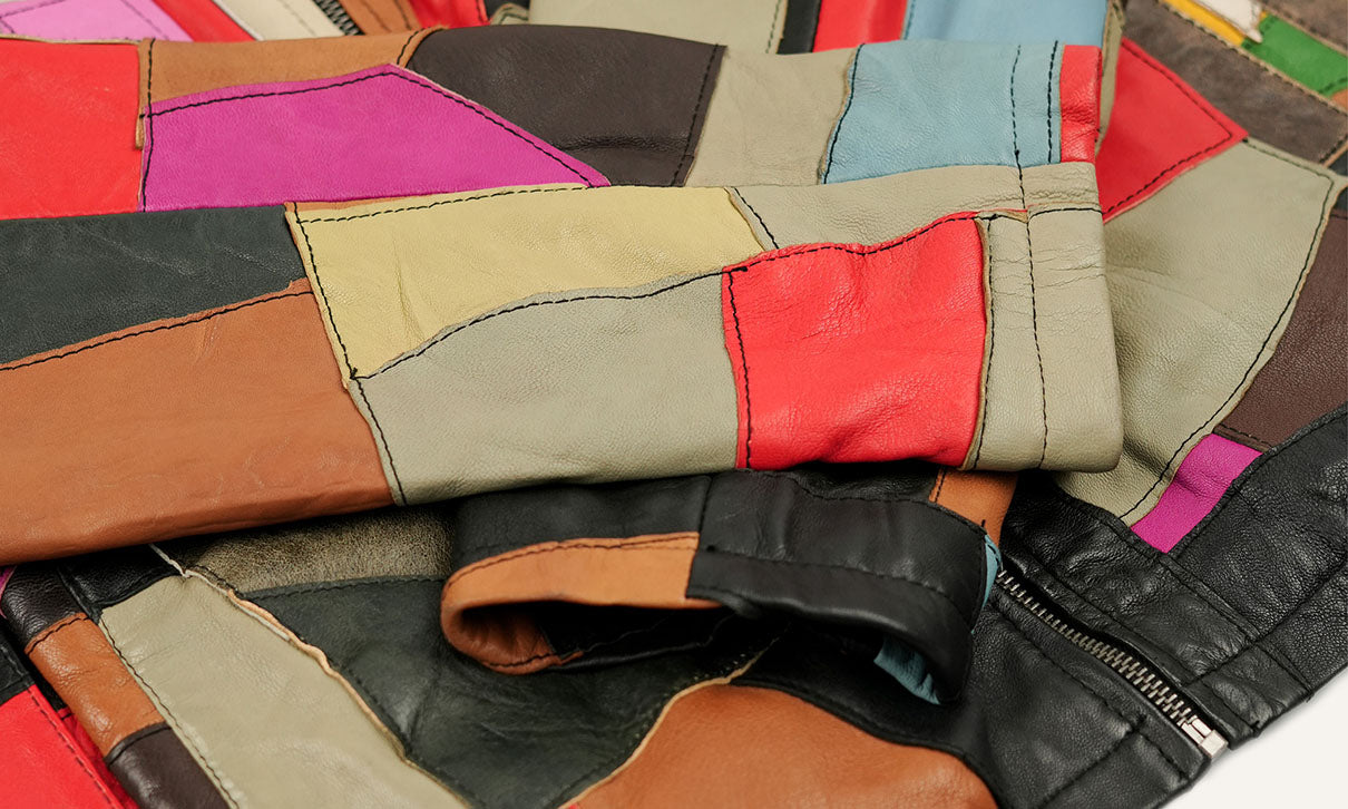 Upcycled Leather Patch Jacket