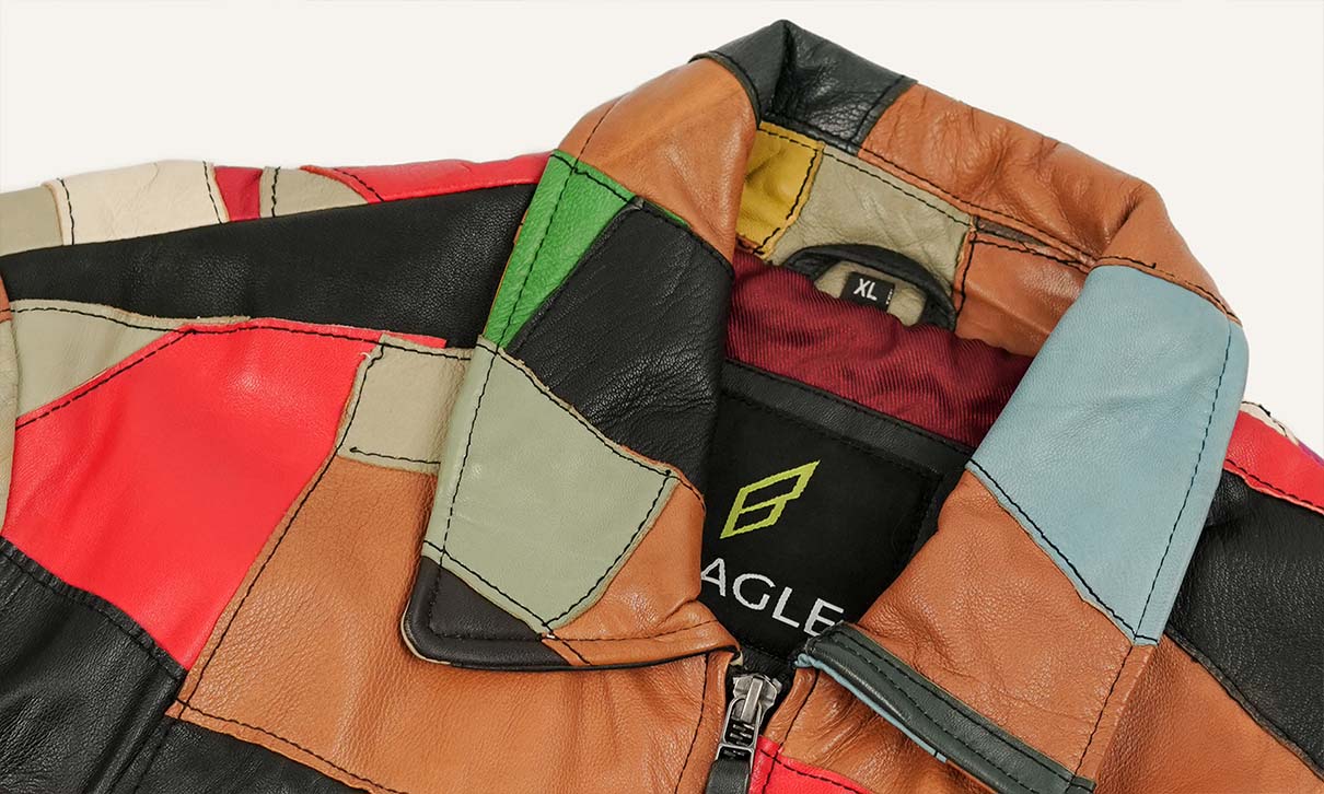 Upcycled Leather Patch Jacket