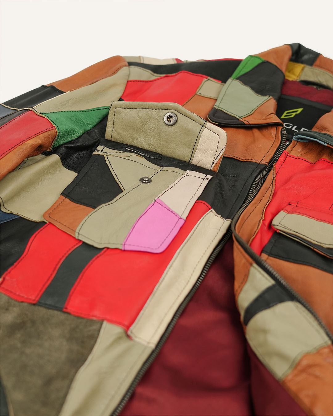 Upcycled Leather Patch Jacket
