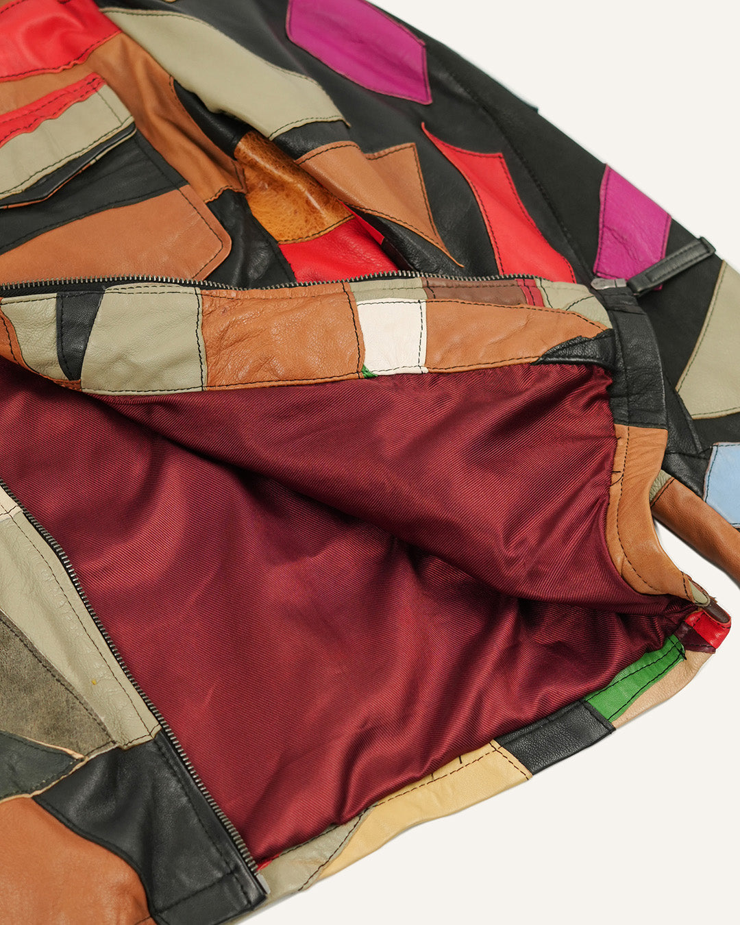 Upcycled Leather Patch Jacket