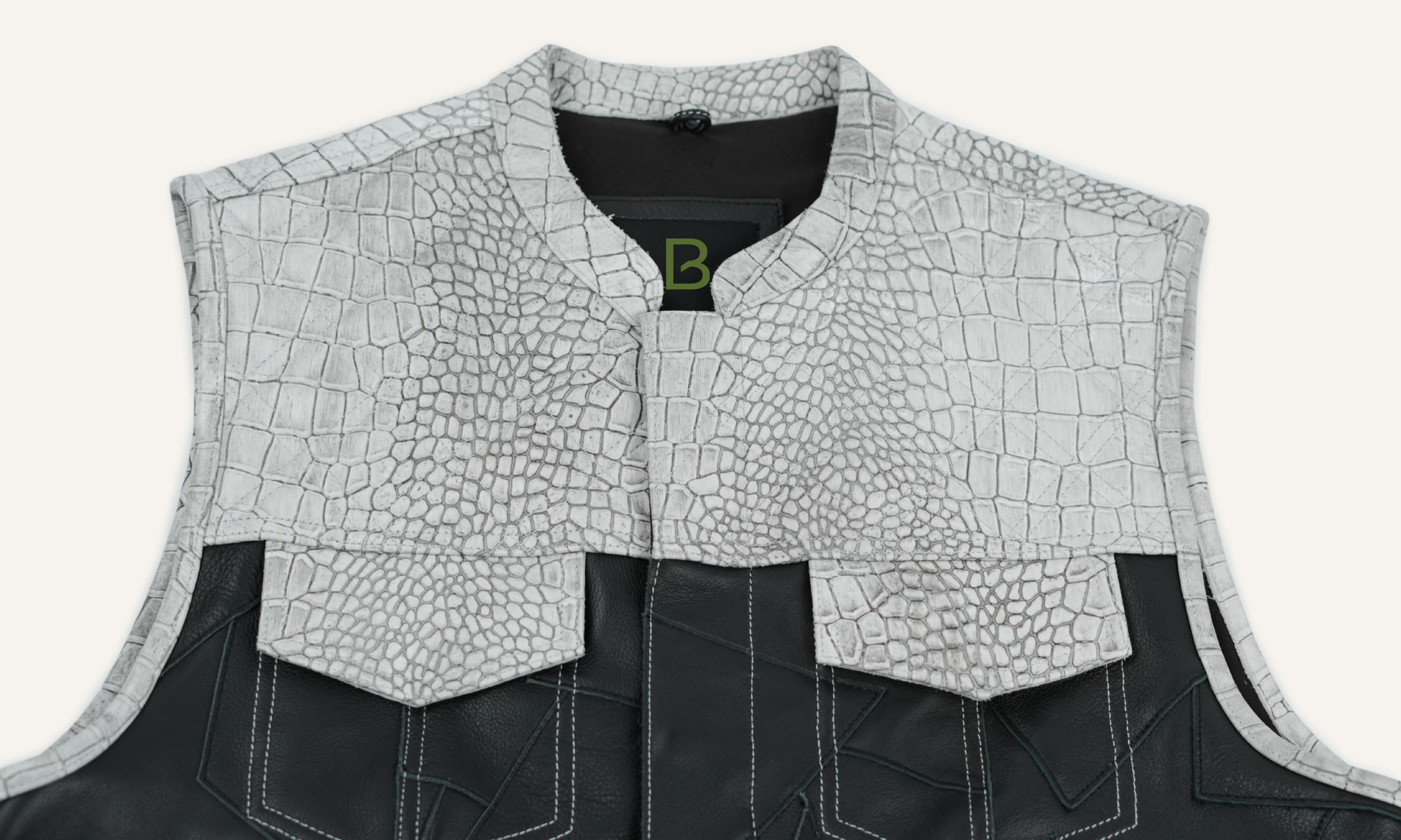 Upcycled Men Leather Waistcoat