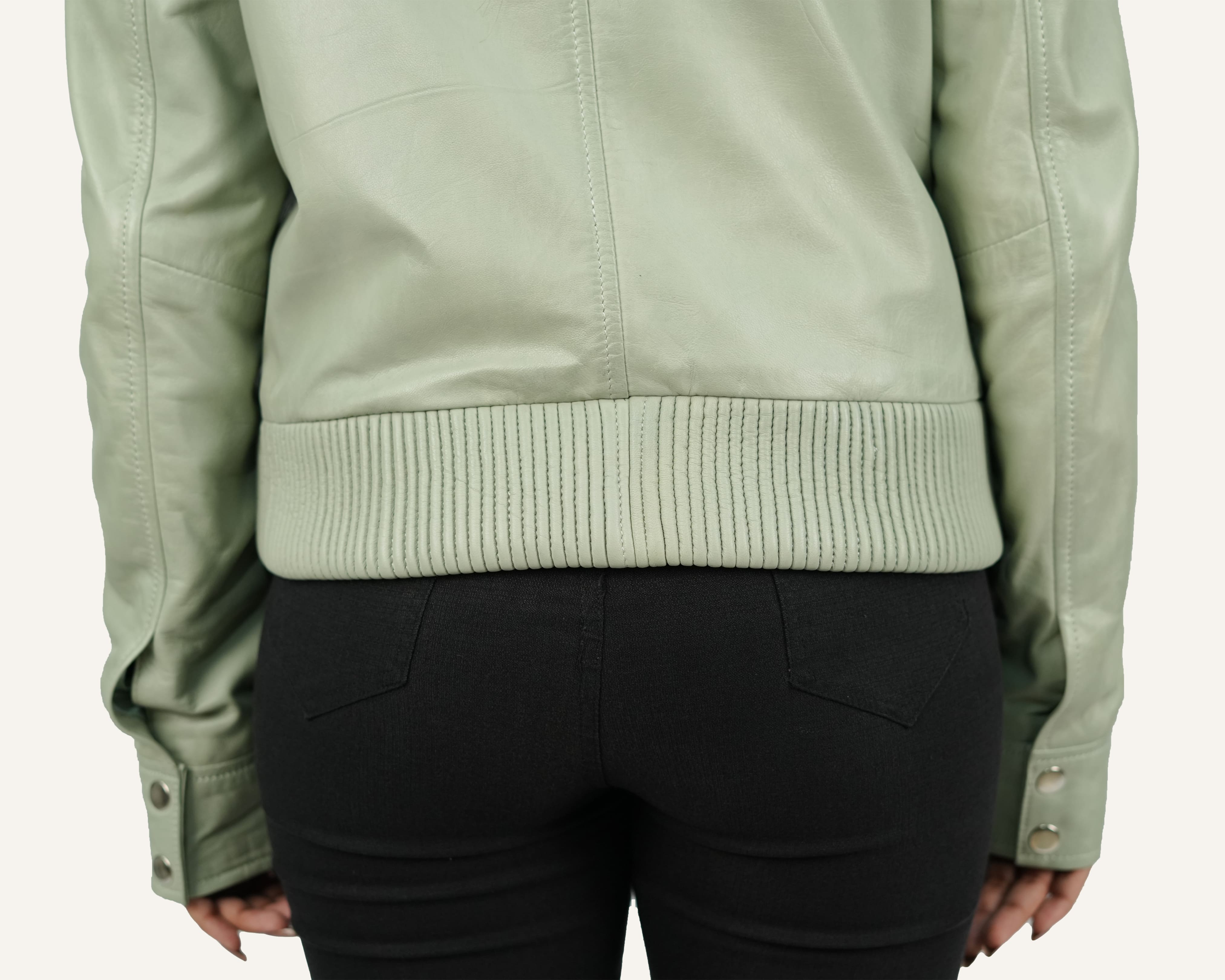 Women Green Lamb Leather Jacket