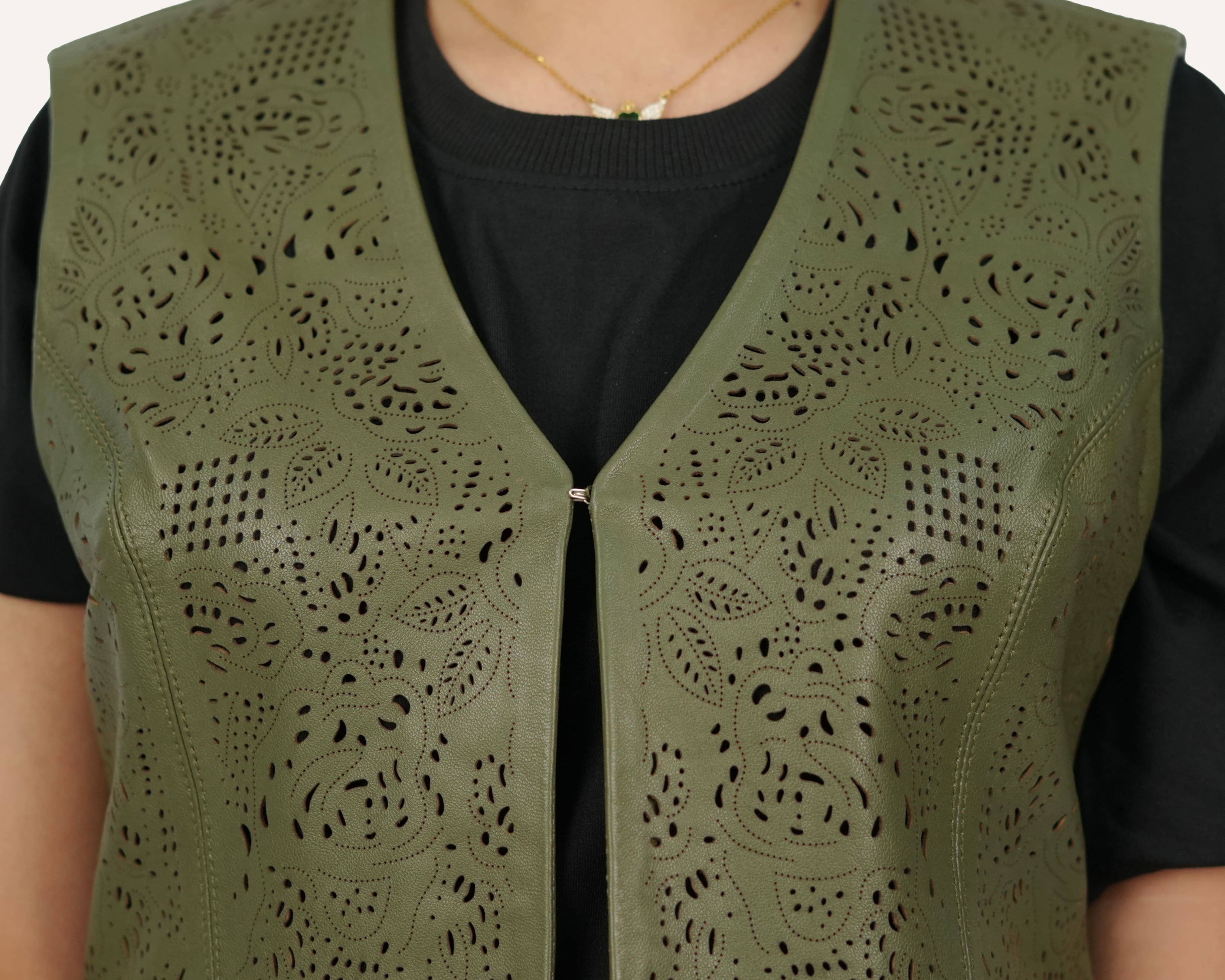 Women Lamb Cut Leather Top