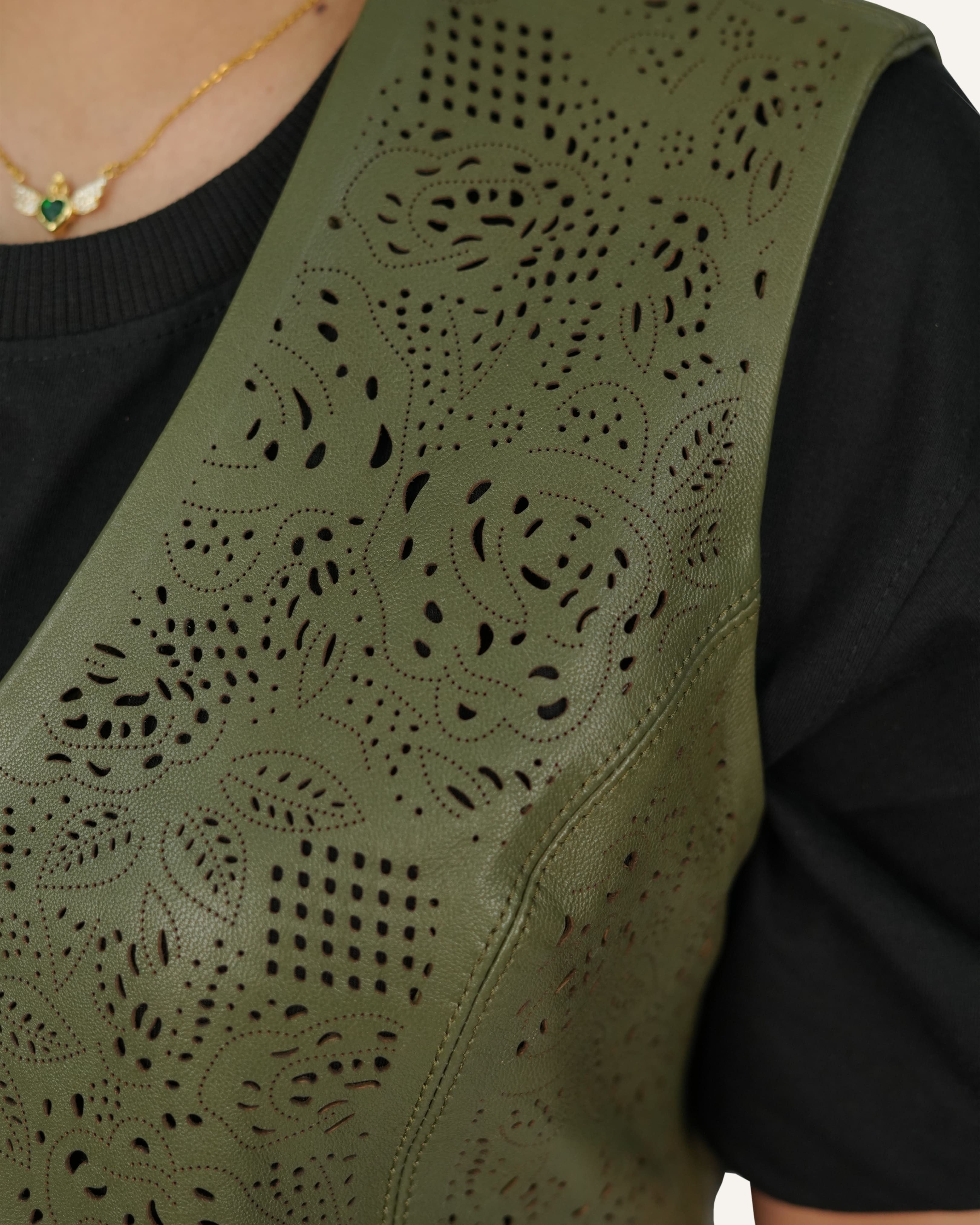 Women Lamb Cut Leather Top