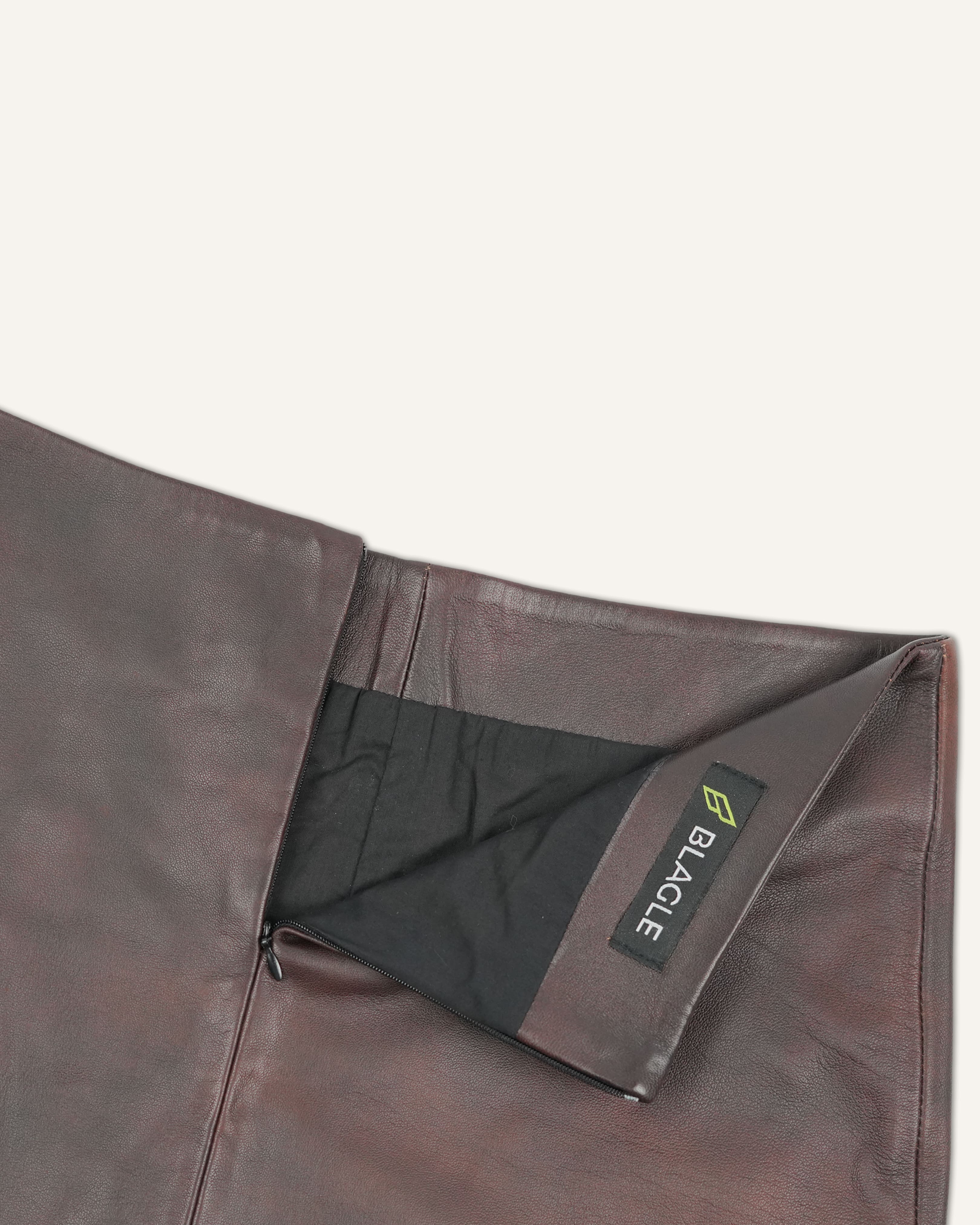 Cloudy Brown Leather Skirt