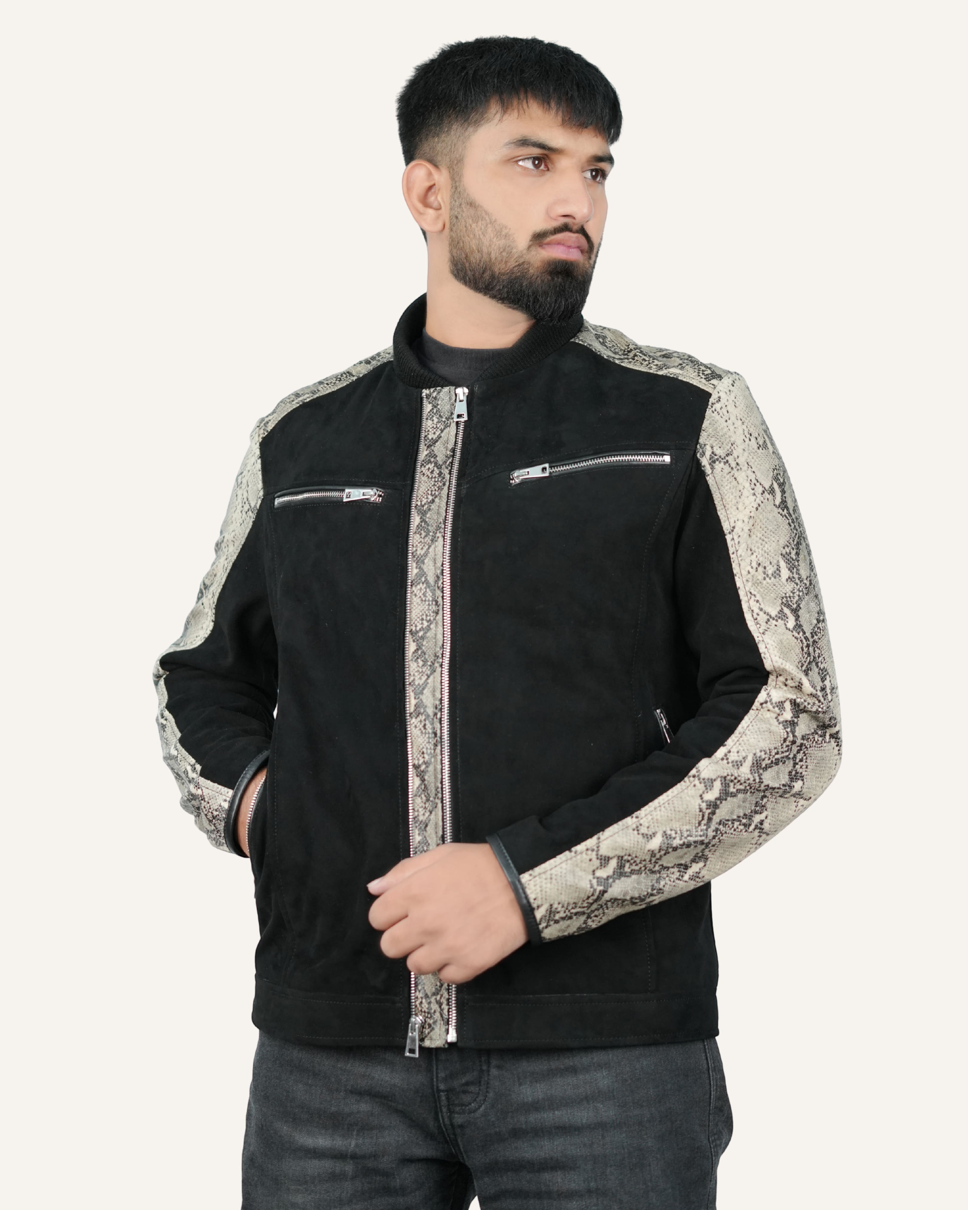 Black Suede Fashion Jacket