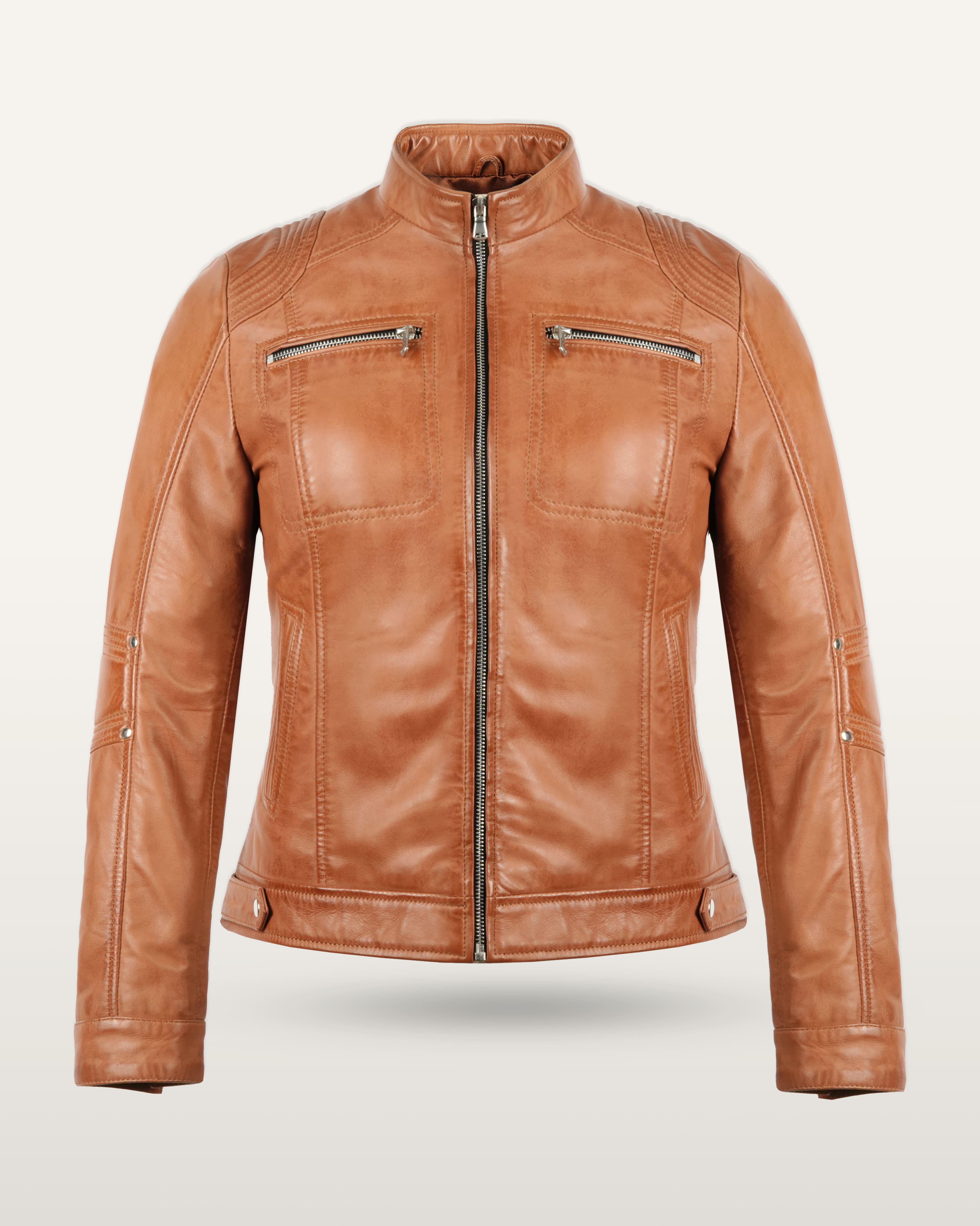 Brown Women Lamb Leather Jacket
