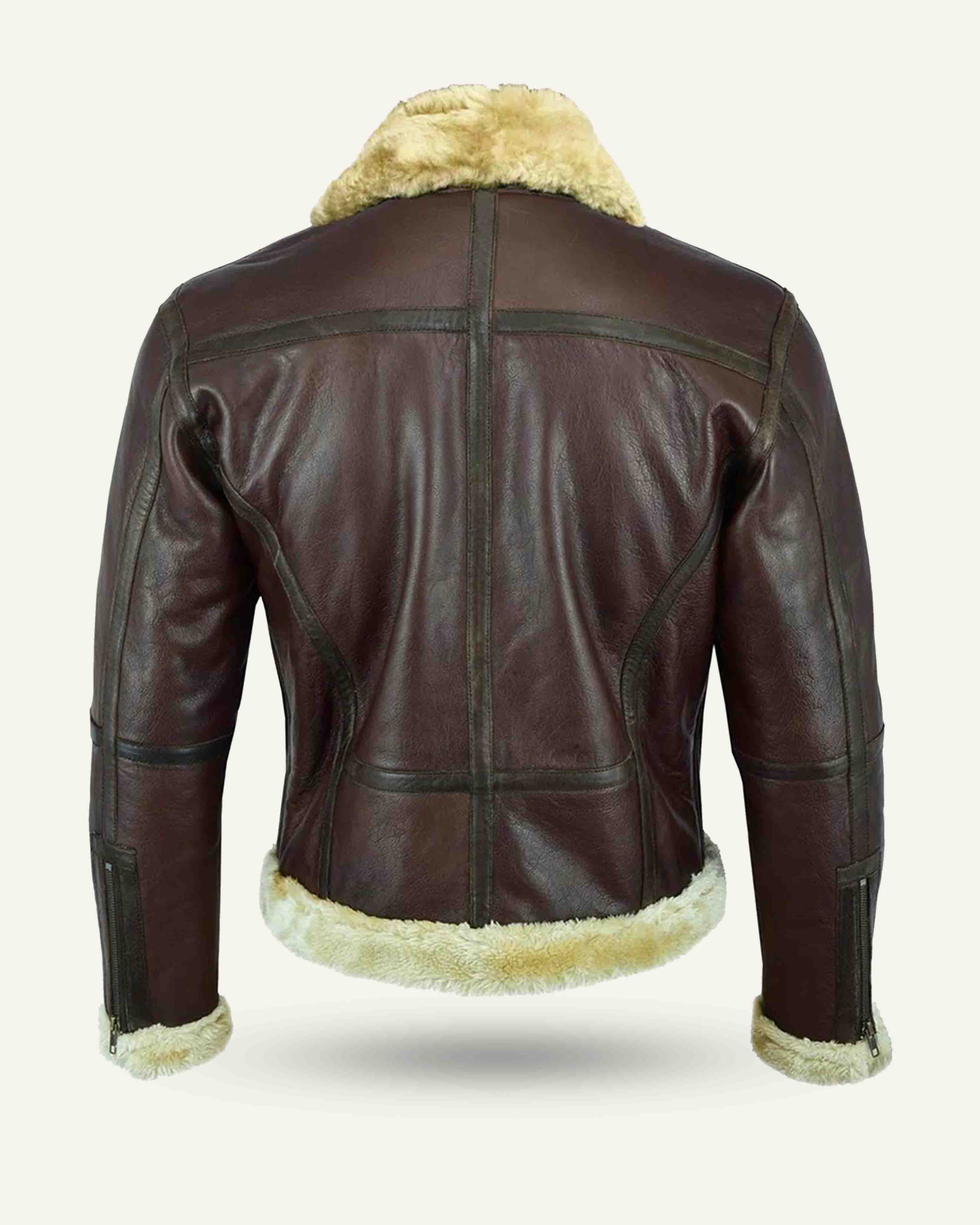 Fur Brown Leather Jacket