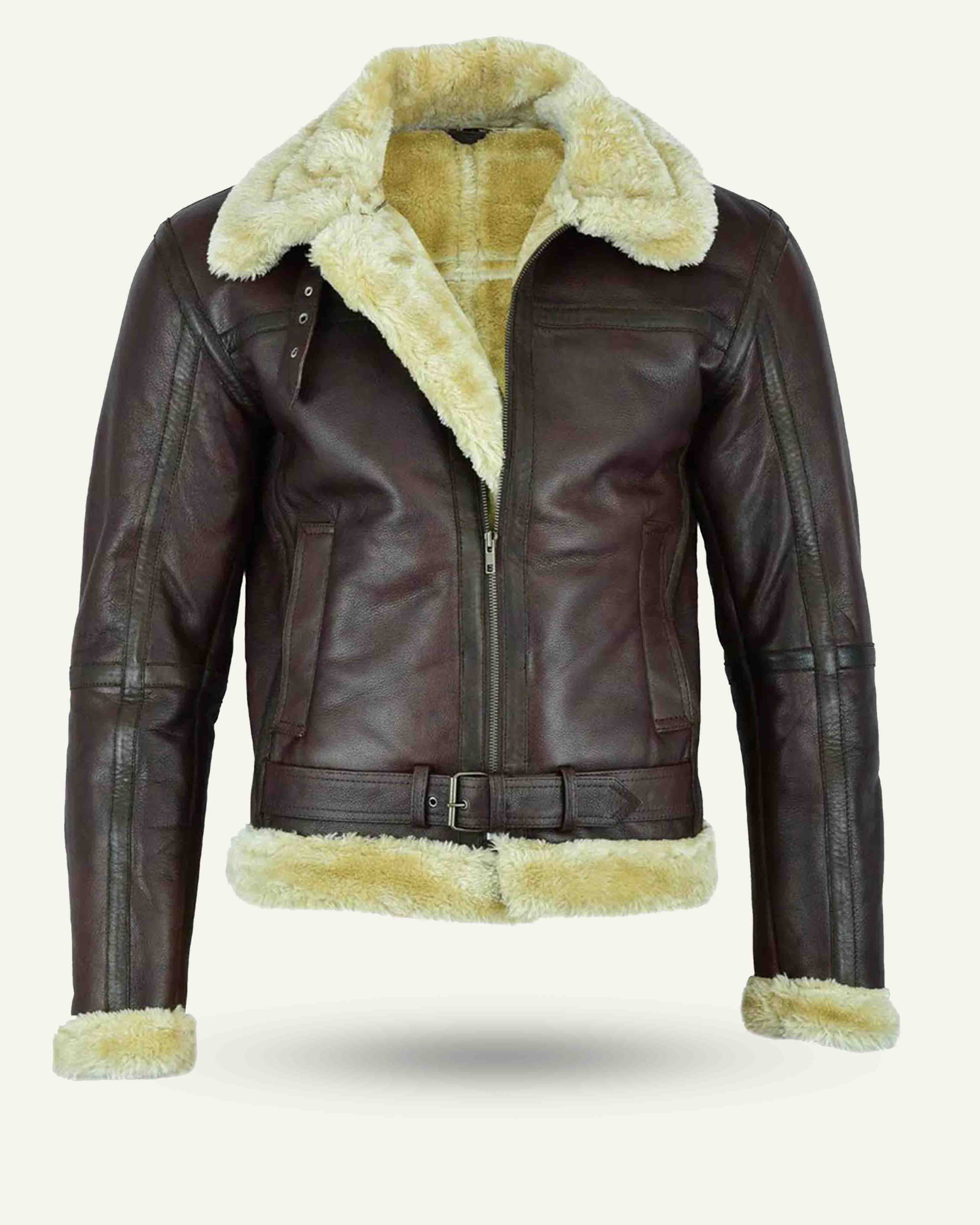 Fur Brown Leather Jacket