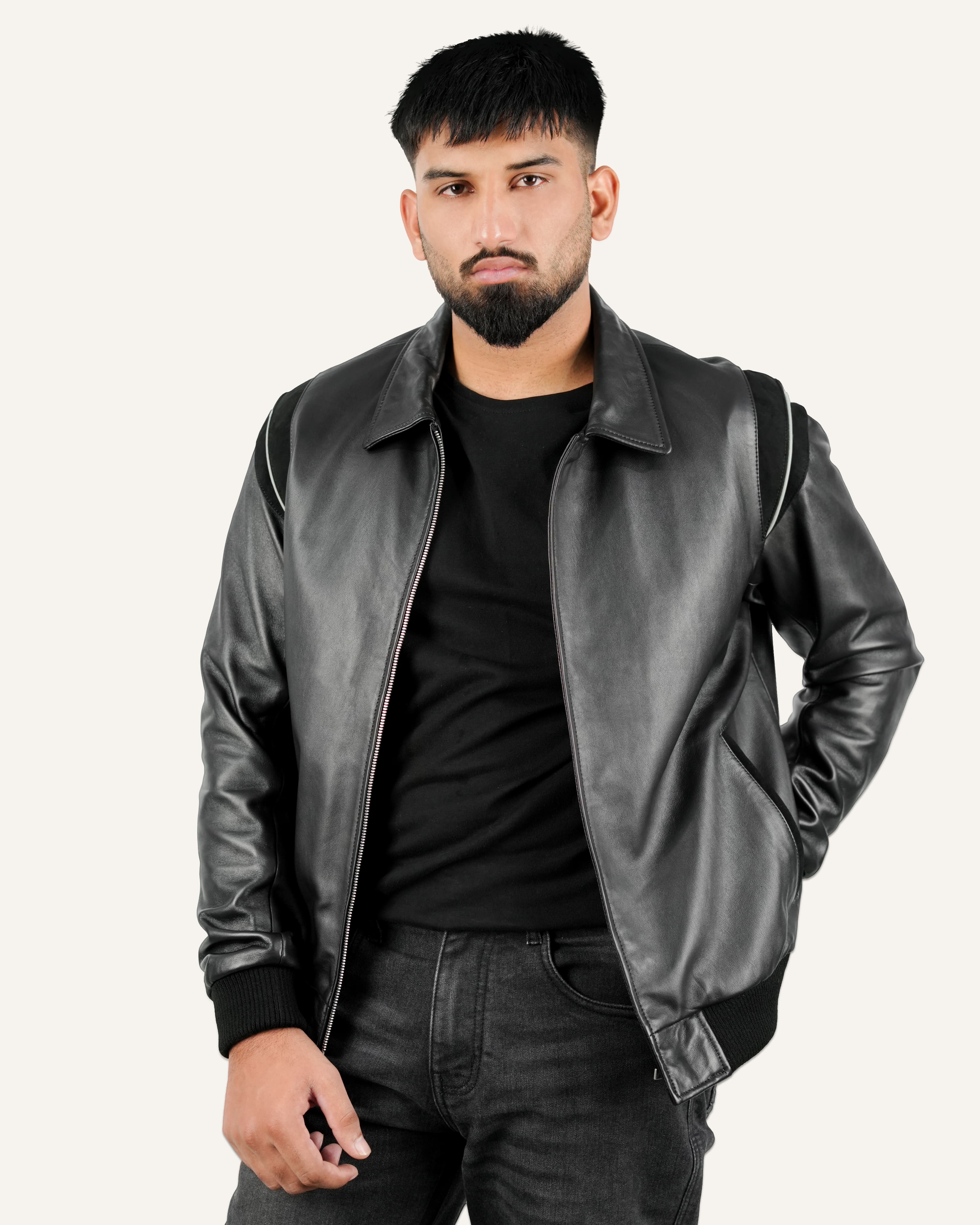 Men Black Leather Jacket