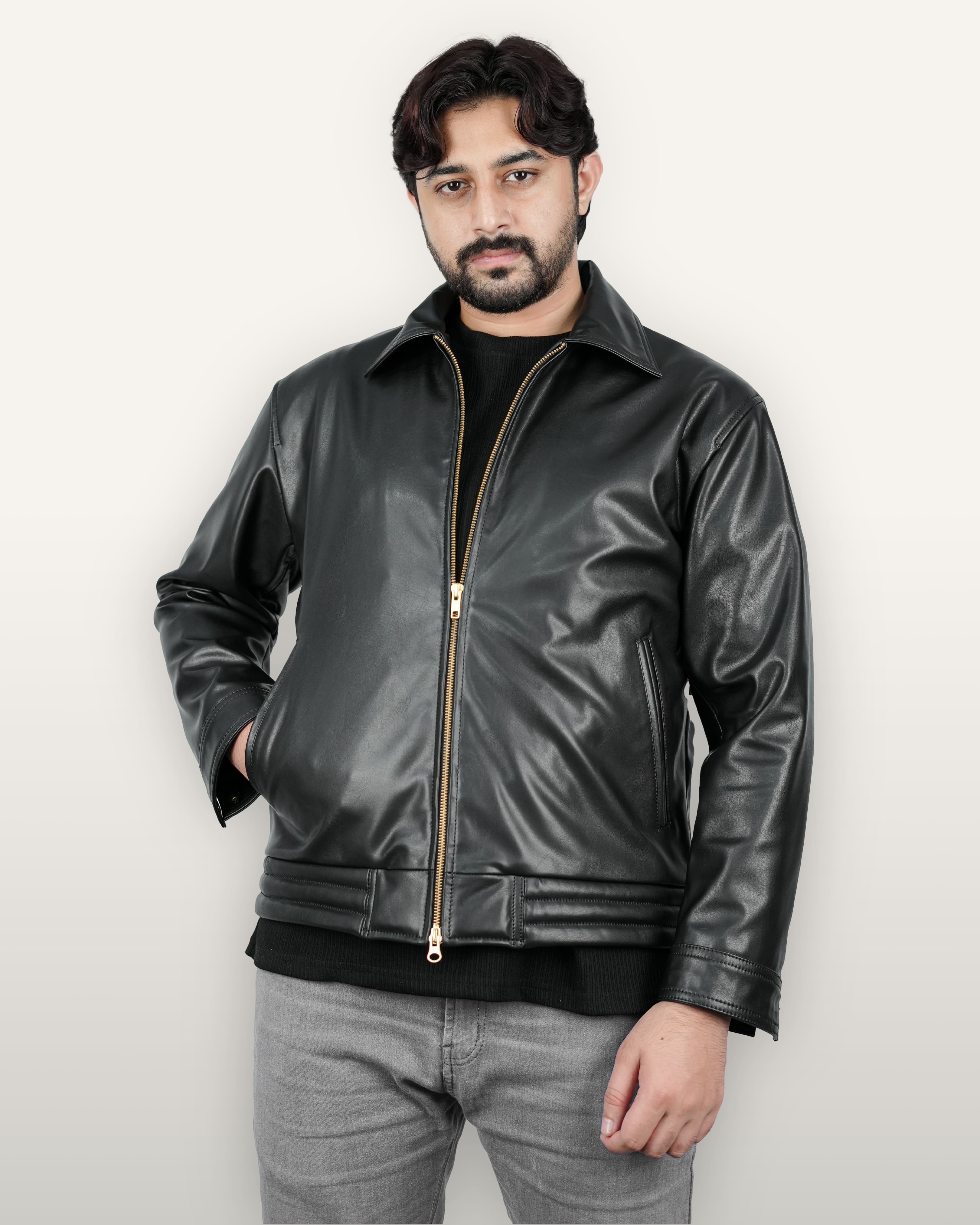 Recycled Men Leather Jacket