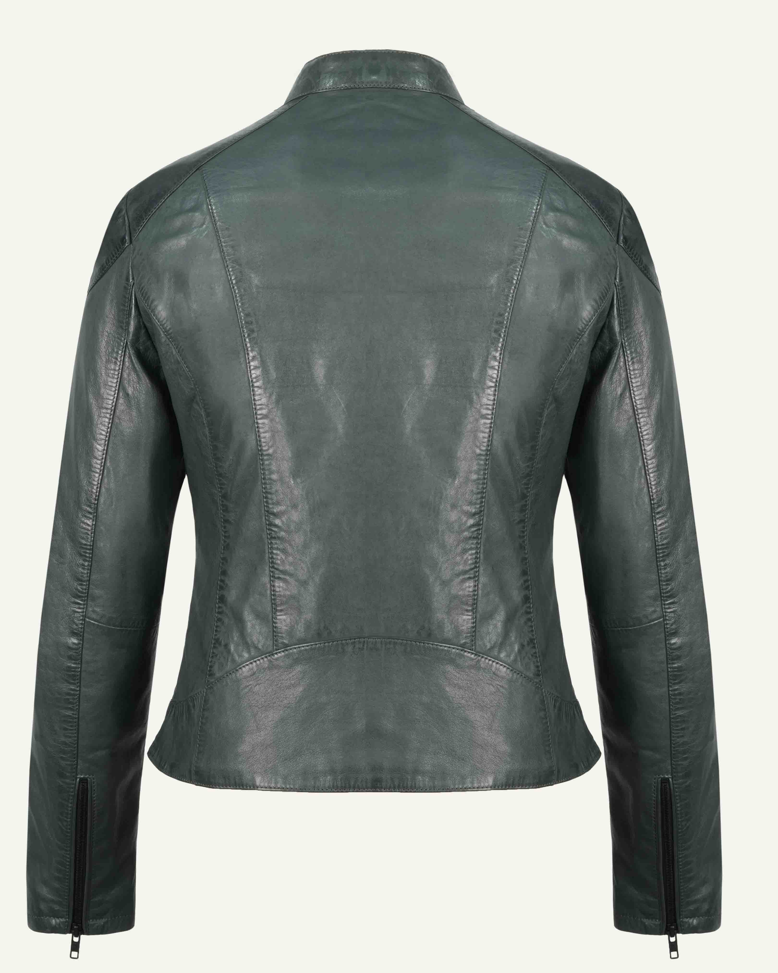 Women Blue Leather Jacket